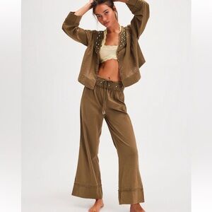 Free People green pajama set